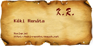 Kéki Renáta névjegykártya